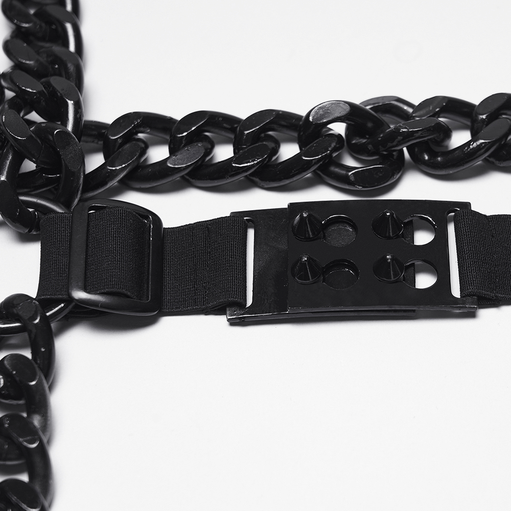 Punk Chain Harness with Adjustable Metal Buckle
