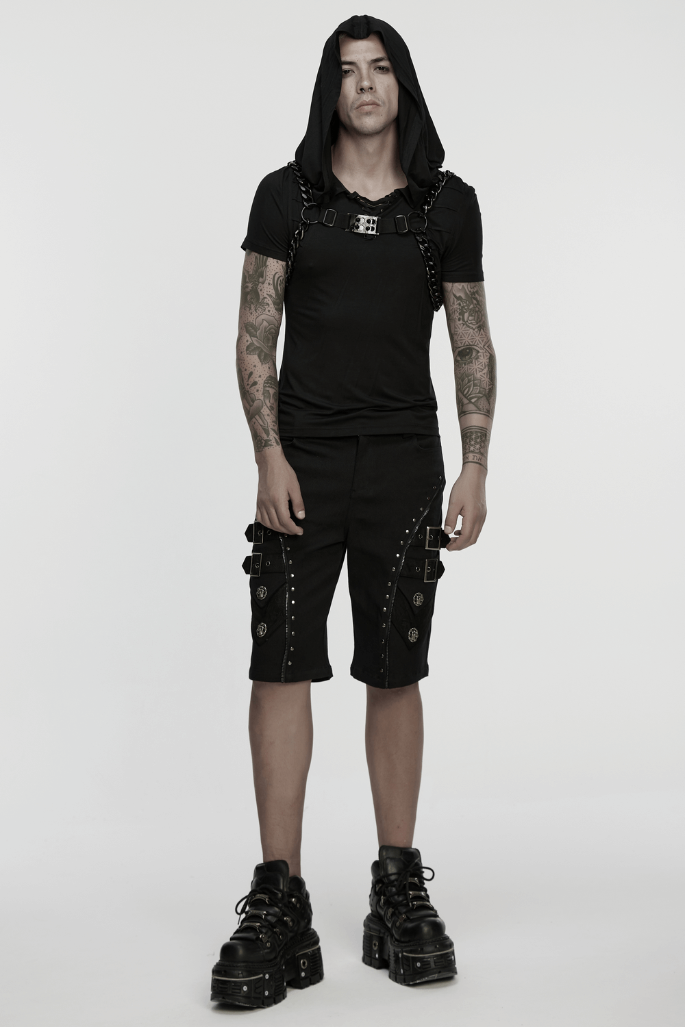 Punk Chain Harness with Adjustable Metal Buckle