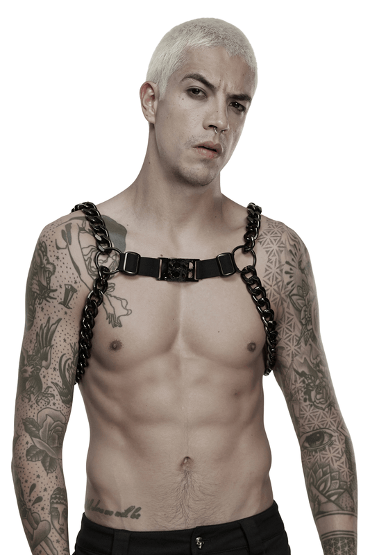Punk Chain Harness with Adjustable Metal Buckle