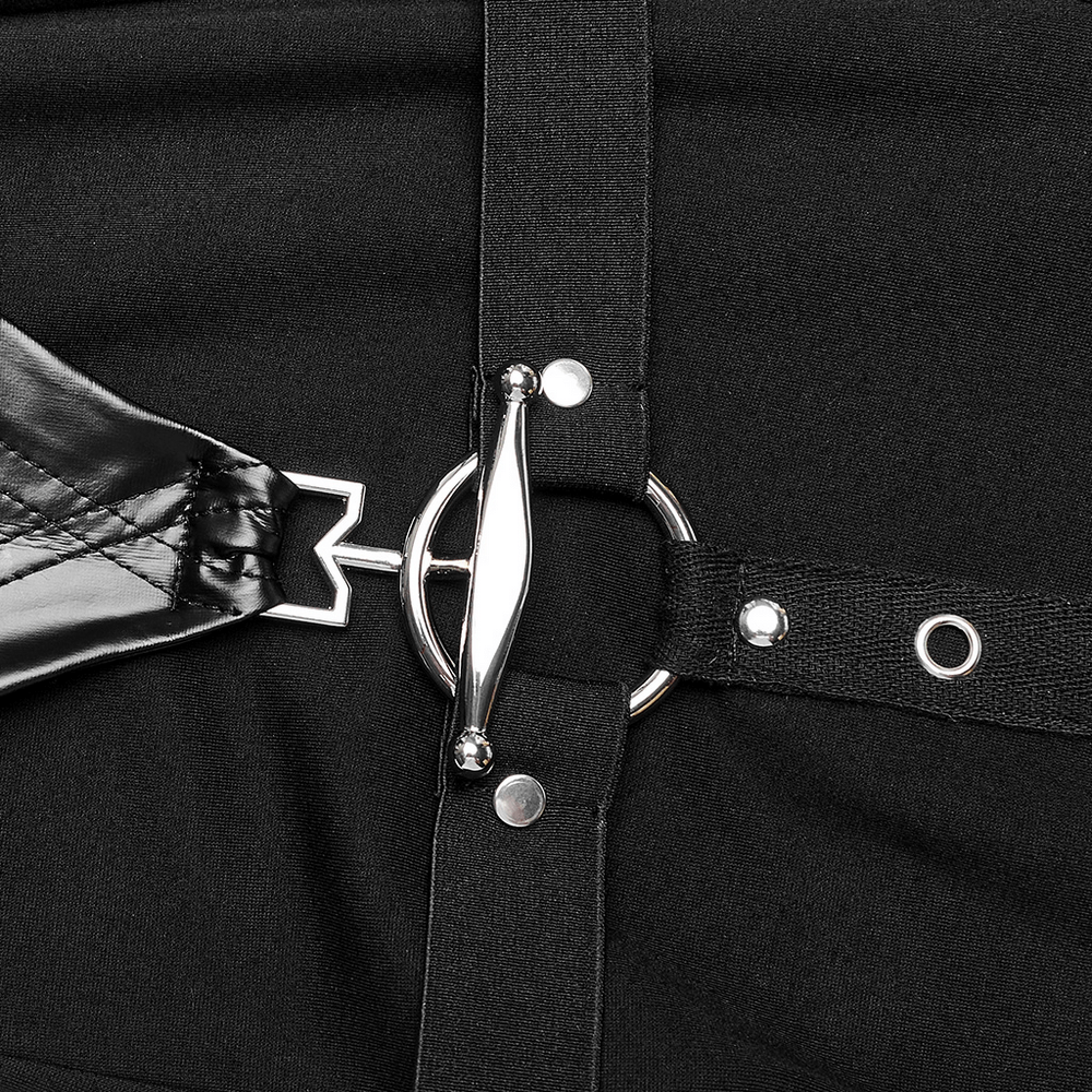 Punk Detachable Faux Leather Flared Leg Warmer Pants