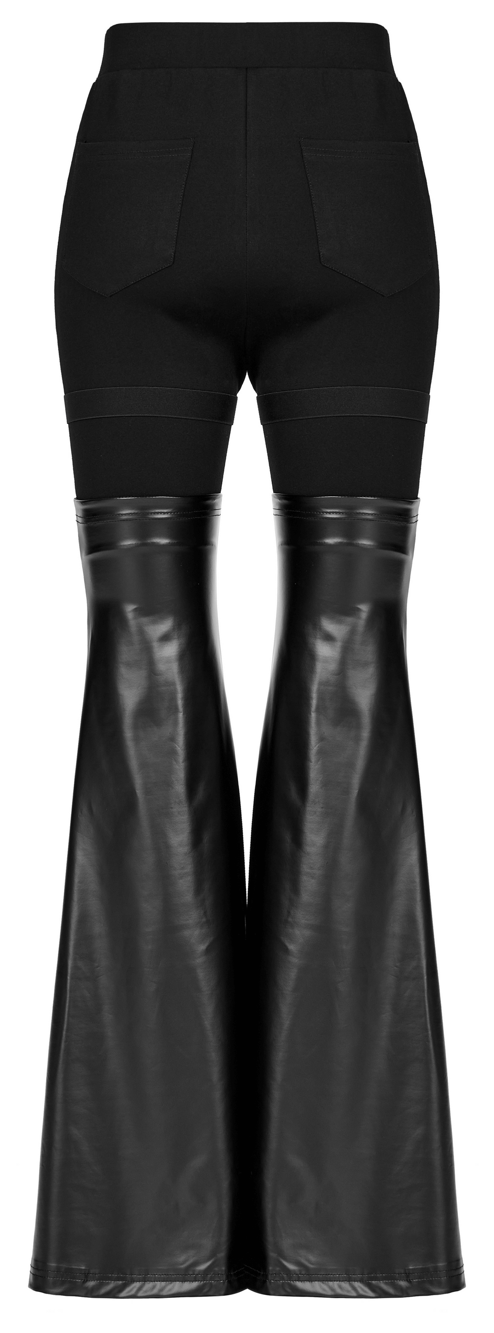 Punk Detachable Faux Leather Flared Leg Warmer Pants