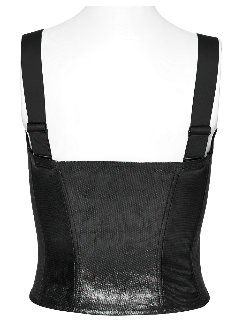 Punk Faux Leather Waistcoat with Adjustable Straps