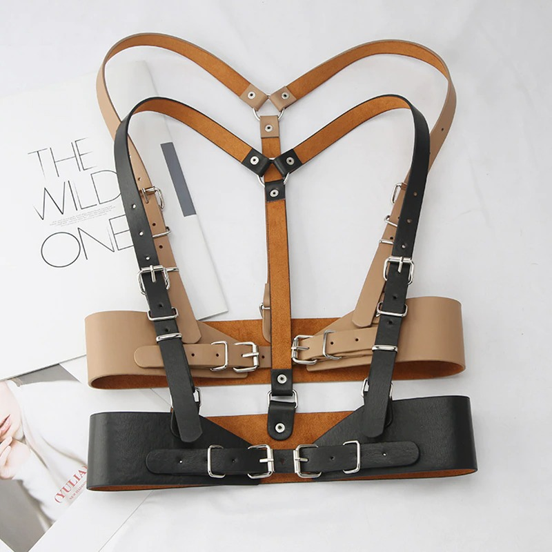 Punk Gothic Adjustable Strap Belt / Stylish Harness Belts For Women / Female Clothing Accessories