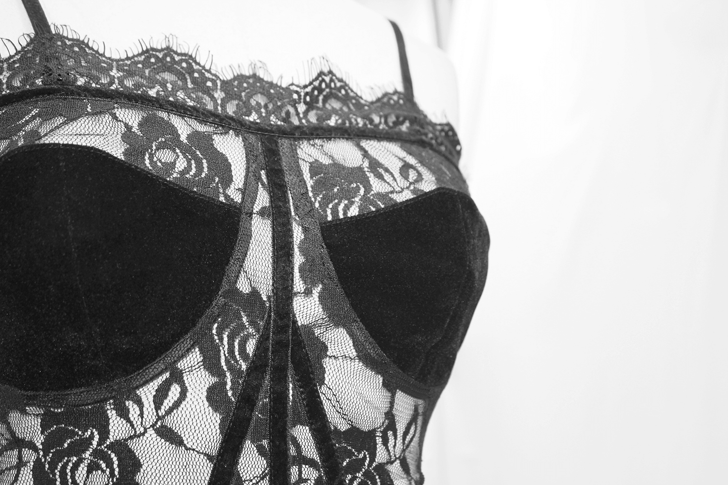 Punk-Gothic Transparent Corset / Black See Through Sexy Women Outfit