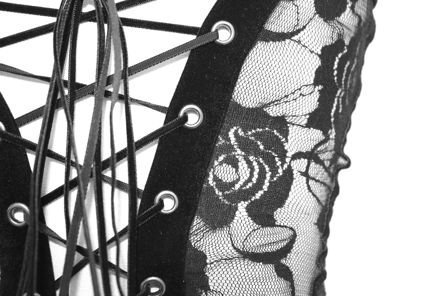 Punk-Gothic Transparent Corset / Black See Through Sexy Women Outfit