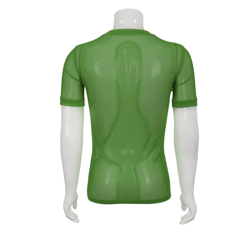 Punk Green O-Neck Mesh T-Shirt / Male Short-Sleeved Transparent T-Shirt / Alternative Clothing