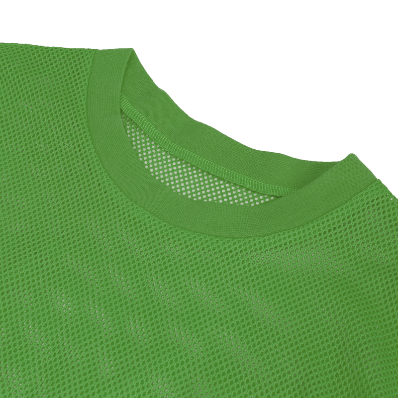 Punk Green O-Neck Mesh T-Shirt / Male Short-Sleeved Transparent T-Shirt / Alternative Clothing