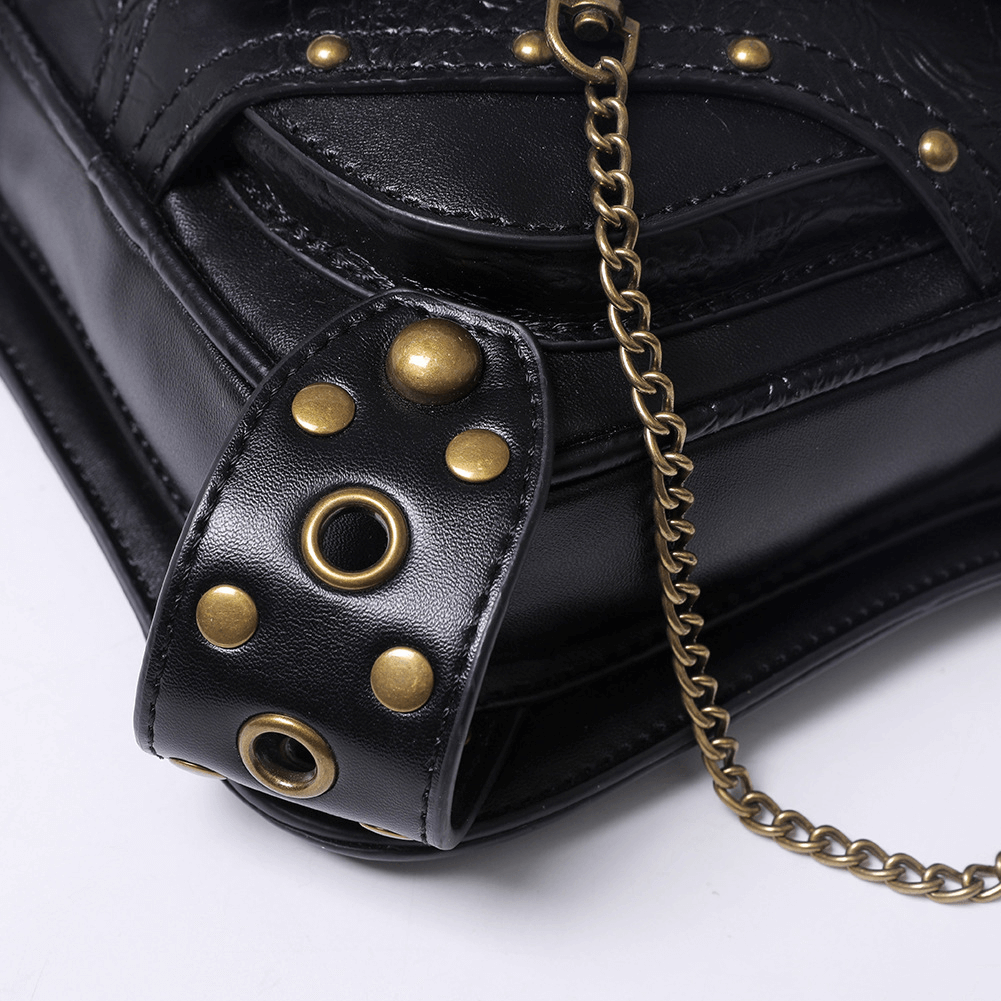 Punk Heavy Metal Biker Waist Bag / Gothic Retro Motorcycle Shoulder Bag