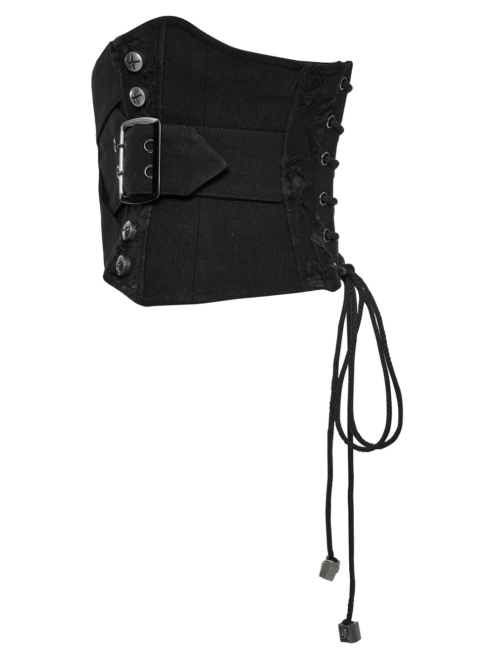 Punk Interlaced Corset Belt with Metal Studs and Zip