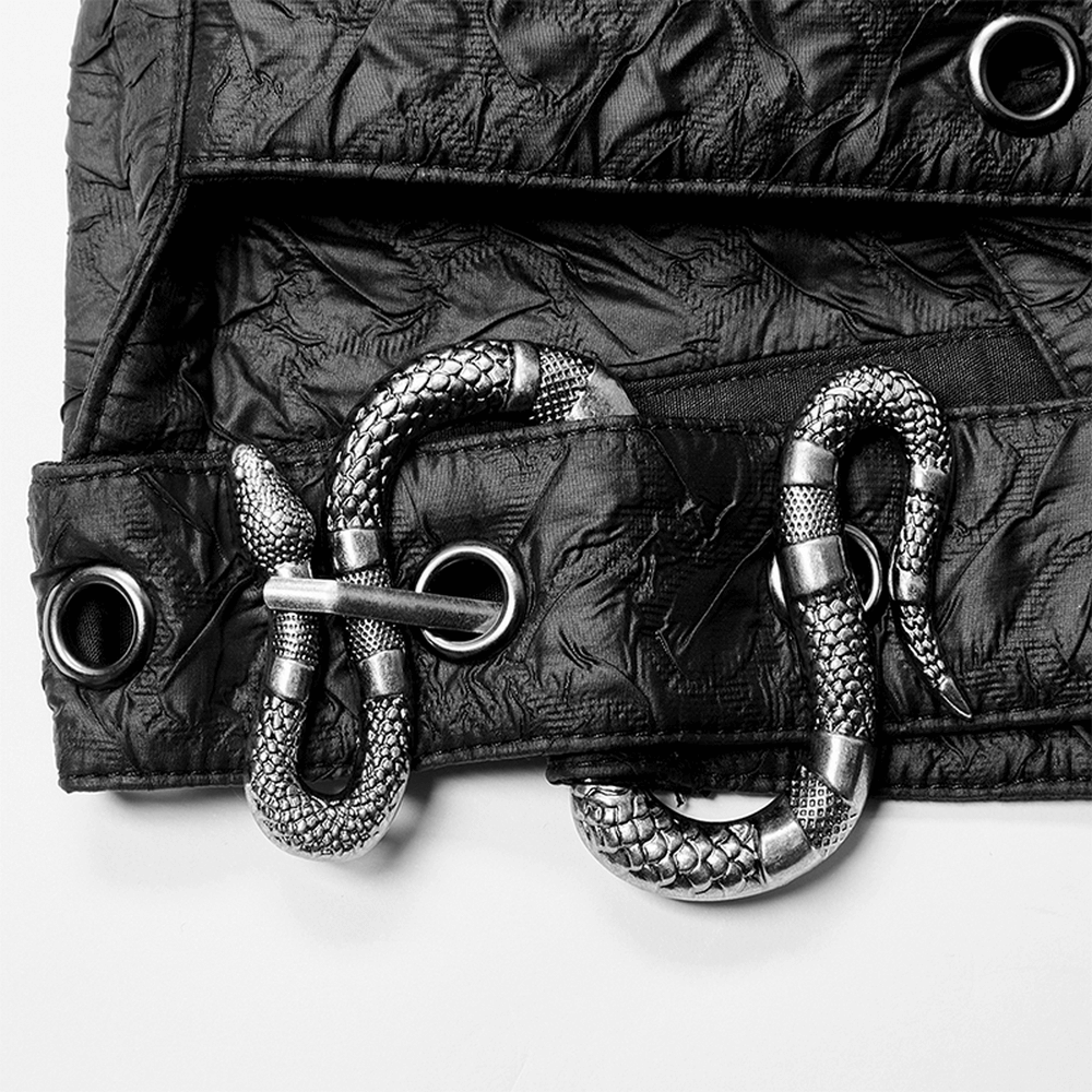 Punk Leather Shoulder Body Harness with Metal Accents