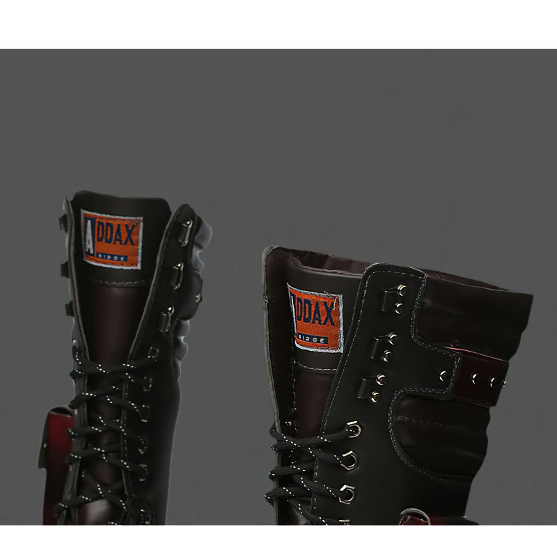 Punk Men's Leather Boots with Pocket / Lace up Motorcycle Knee-High Boots