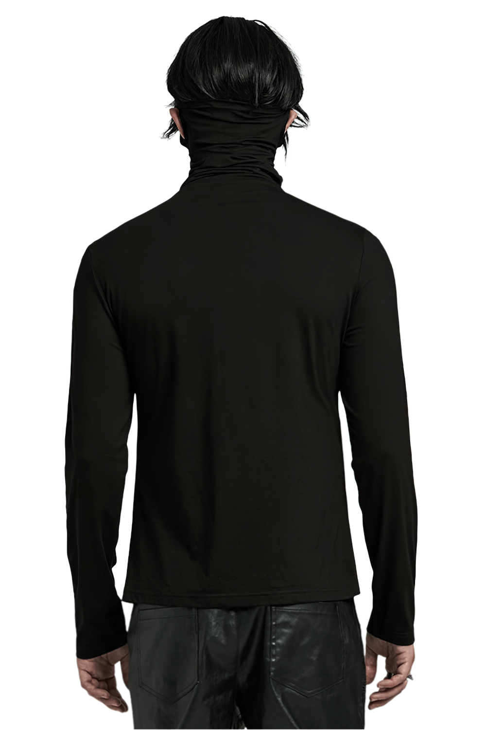 Punk Men's High Collar Top with Spiked Details