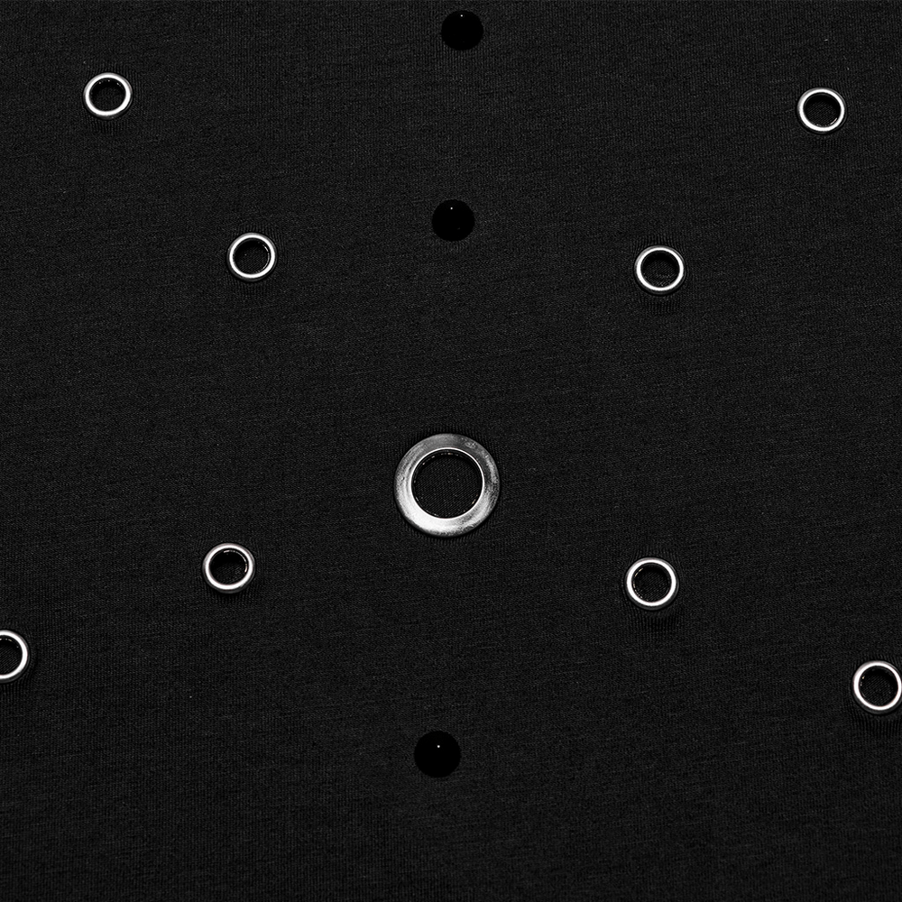 Punk Men's High Collar Top with Spiked Details