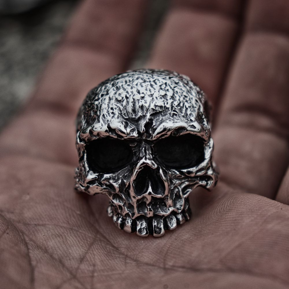 Punk Men's Ring with Rugged Skull / Jewelry Rings 316L Stainless