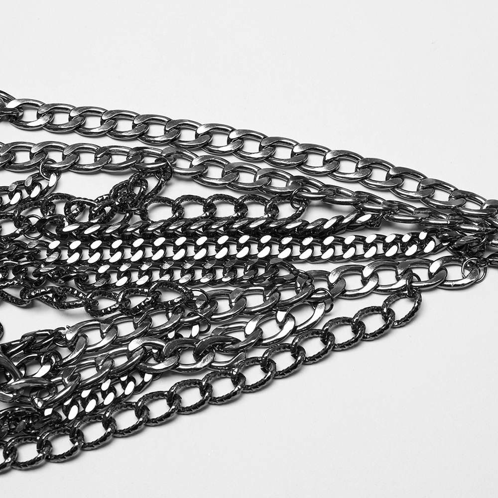Punk Metal Chain Body Harness Dress with Adjustable Chains