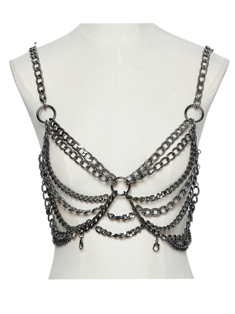 Punk Metal Chain Body Harness Dress with Adjustable Chains