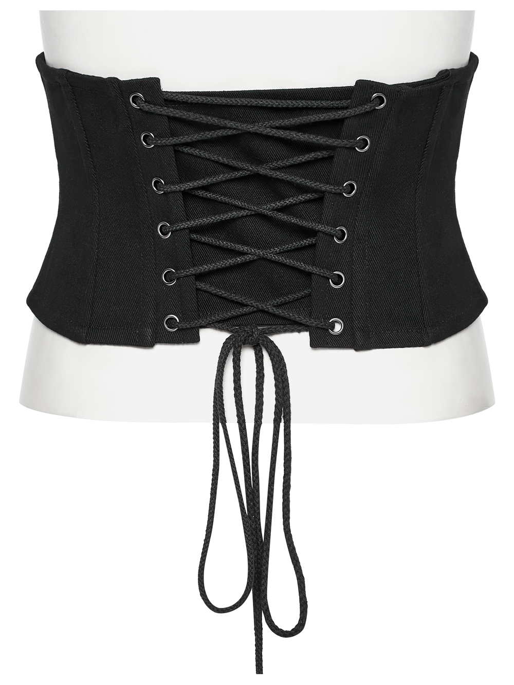 Punk Minimalist Black Corset with Mesh Splicing and Zipper