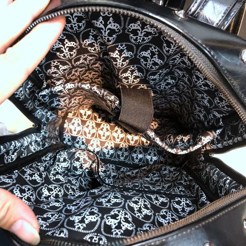 Punk Motorcycle Backpack With 3D Skull Head / Unisex Original Leather Backpack