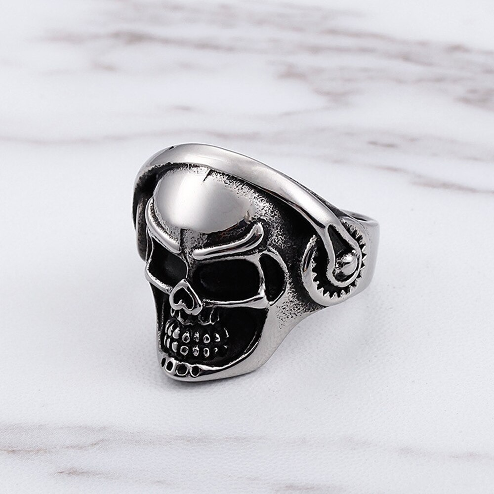 Punk Music Skull Ring / Fashion Stainless Steel Biker Ring / Gothic Accessories