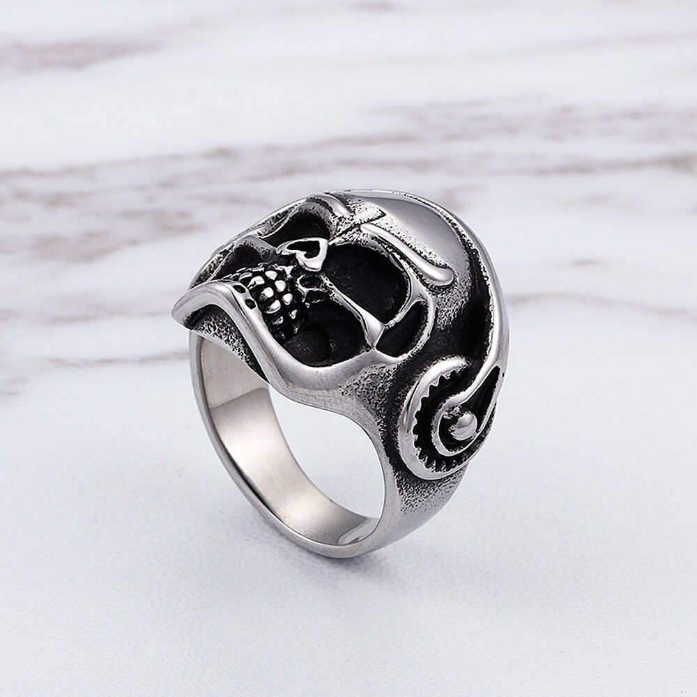 Punk Music Skull Ring / Fashion Stainless Steel Biker Ring / Gothic Accessories