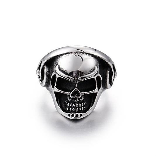 Punk Music Skull Ring / Fashion Stainless Steel Biker Ring / Gothic Accessories
