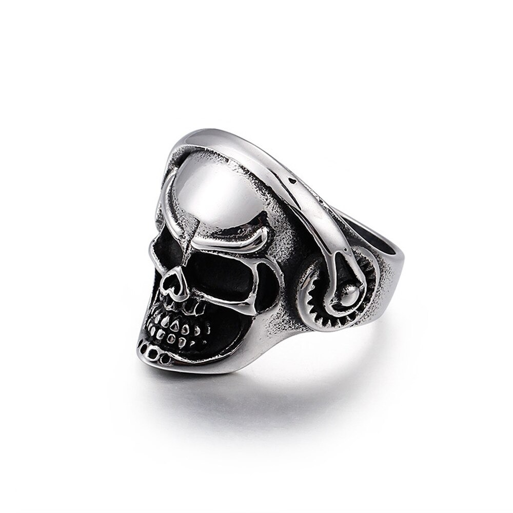 Punk Music Skull Ring / Fashion Stainless Steel Biker Ring / Gothic Accessories