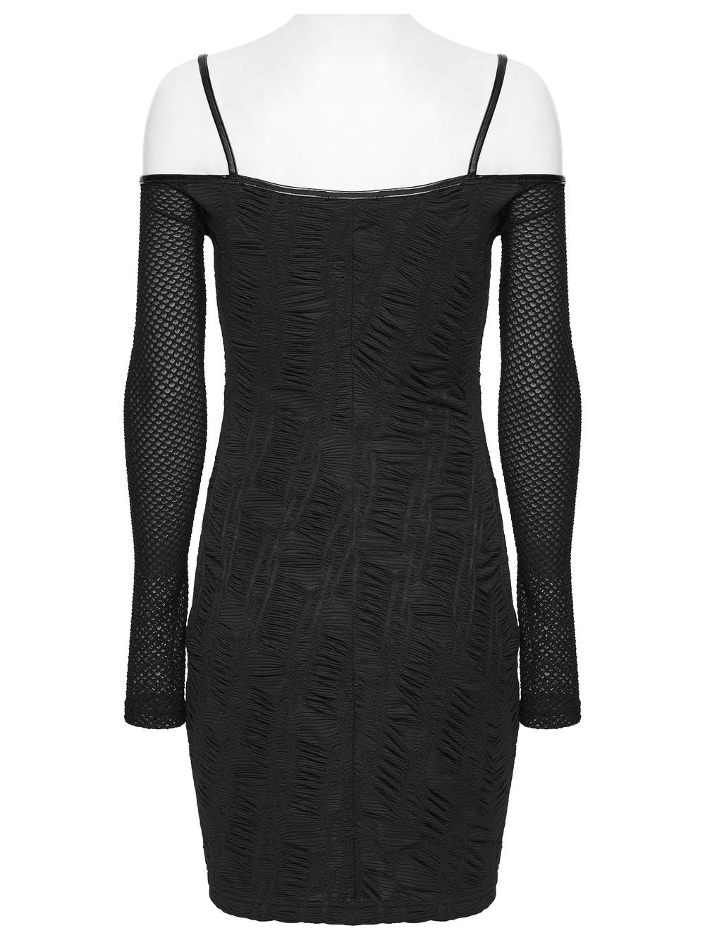 Punk Off-the-Shoulder Bodycon Dress with Metal Eyelets