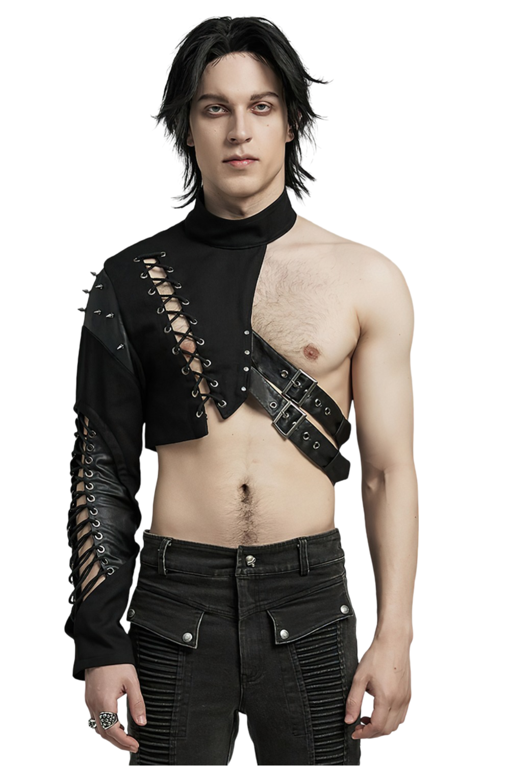 Punk One-Arm Harness - Asymmetric Draped Design