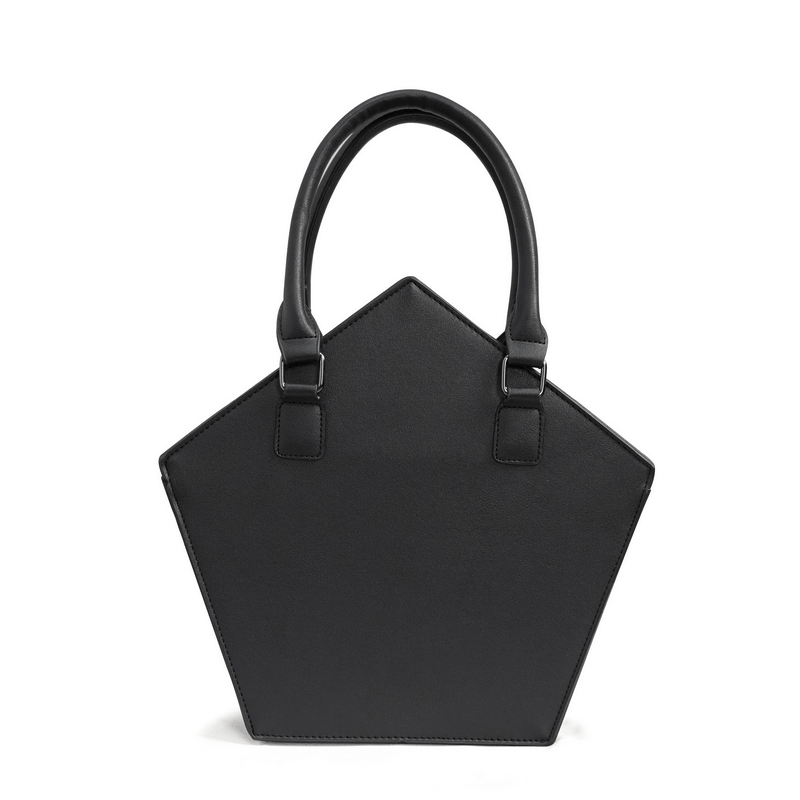 Punk Pentagon Crossbody Bag / Gothic Stylish Black Handbag for Women