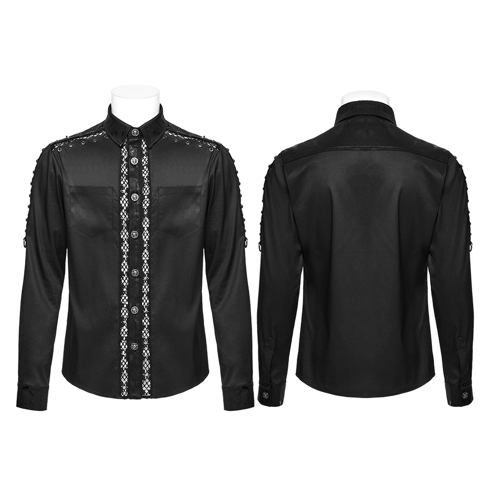 Punk Personalized Men's Shirt with Eyelet Details