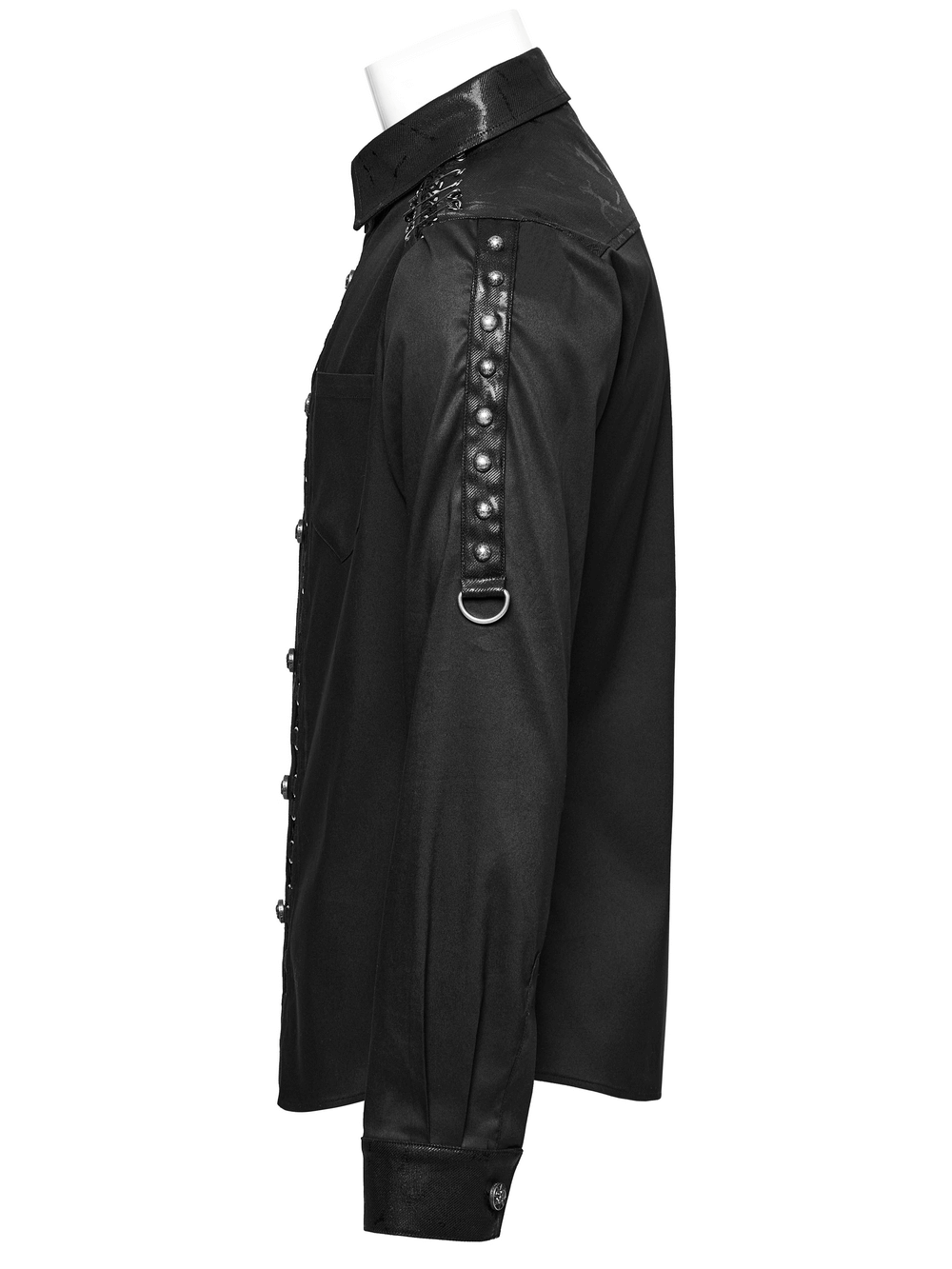 Punk Personalized Men's Shirt with Eyelet Details