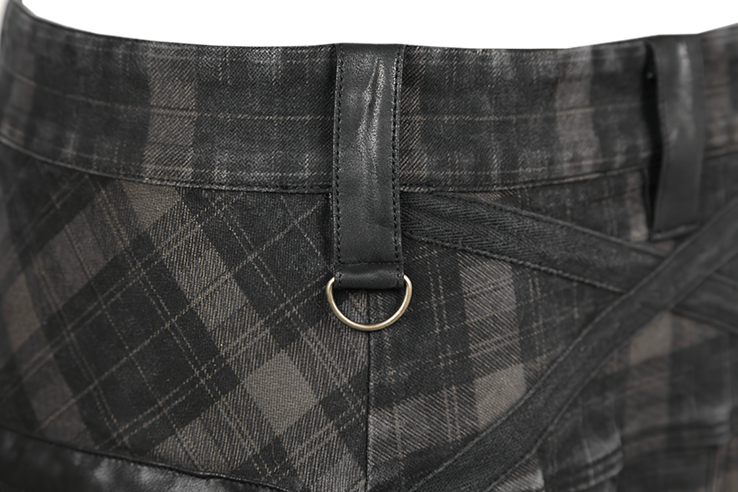 Punk Plaid Kilt with Cargo Pockets and Zipper