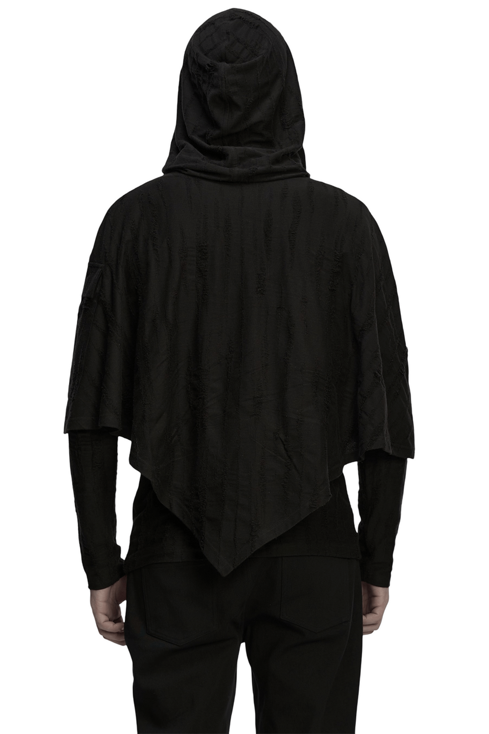 Punk Poncho Hoodie with Metal Eyelet and Pocket