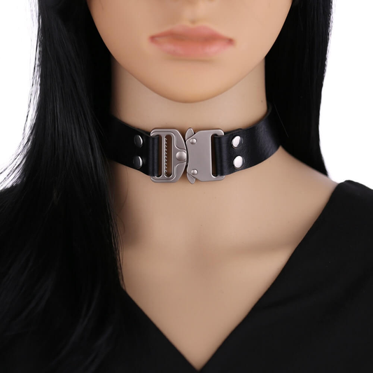 Punk PU Leather Choker with Buckle / Necklace Collar For Women / Ladies Cosplay Accessories