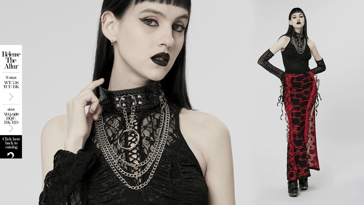 Punk Python Grain Choker with Rivets and Chains