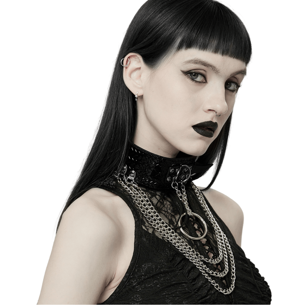 Punk Python Grain Choker with Rivets and Chains