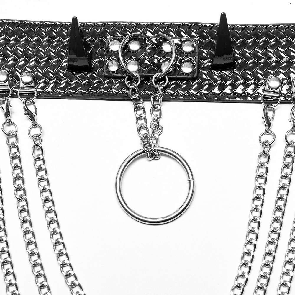 Punk Python Grain Choker with Rivets and Chains