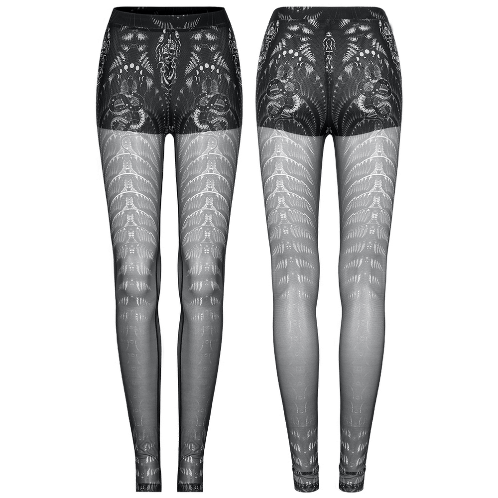 Punk Rave Black and White Gothic Skeleton Leggings