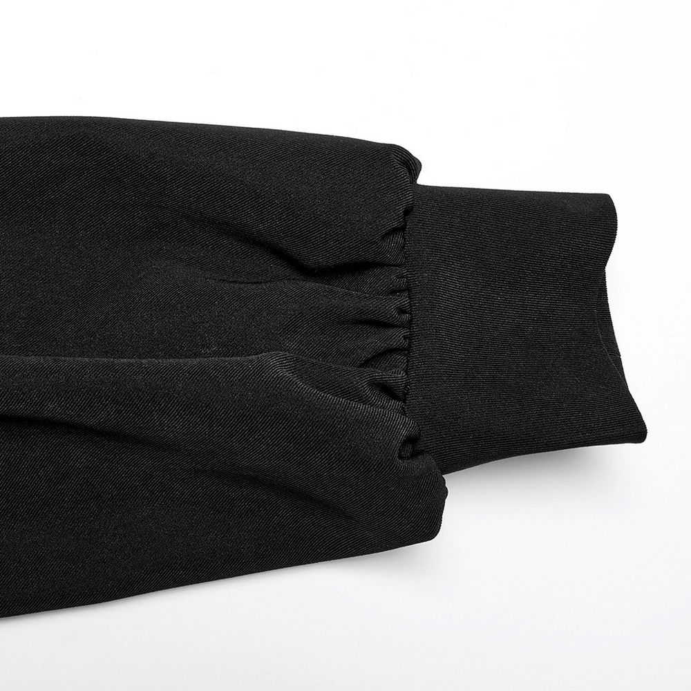 Punk Rave Black Gothic Techwear Dress with Chain and Clasps