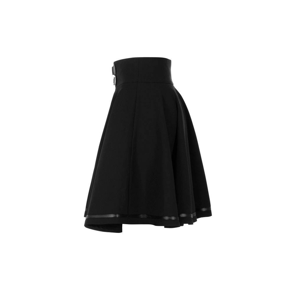 Punk Rave Black High-Waisted Skirt with Buckle