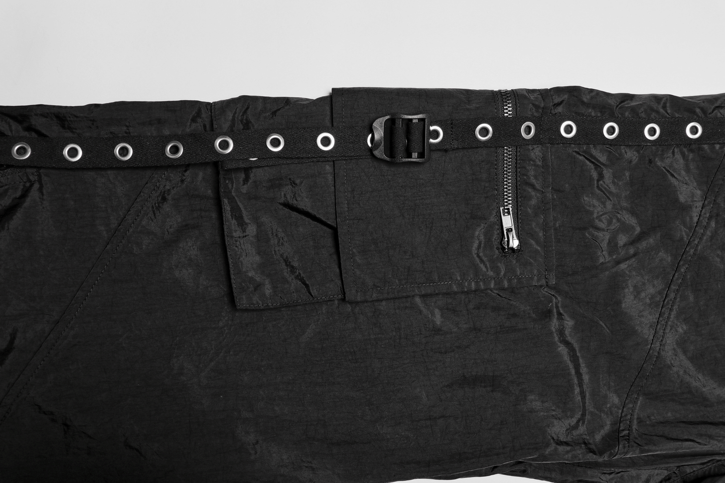 Punk Rave Black Straight Leg Cargo Pants with Side Chains