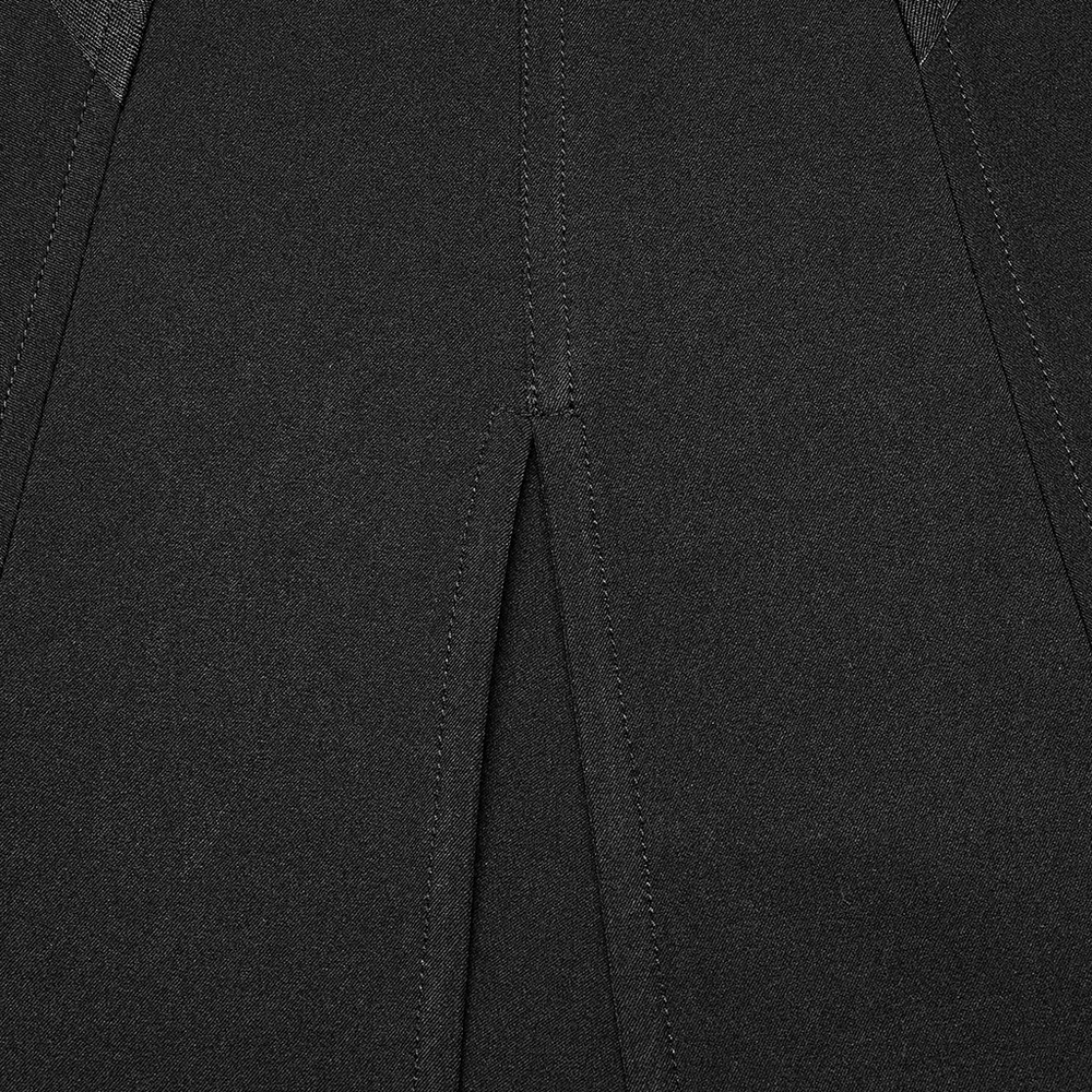 Punk Rave Black V-Cut Front Slit A-Line Midi Skirt