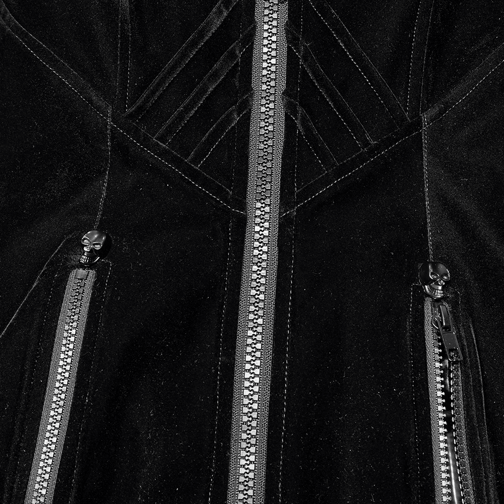 Punk Rave Gothic Crescent Moon Dress - Black Techwear