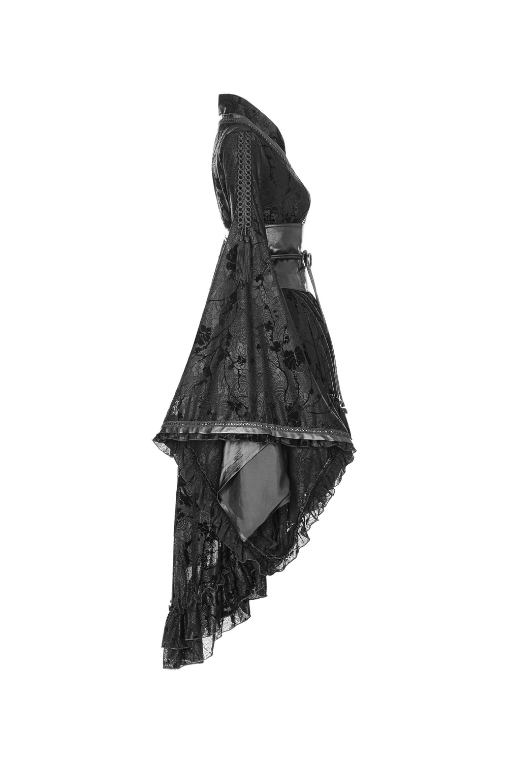 Punk Rave Gothic Lolita Flocking Lace Kimono Dress