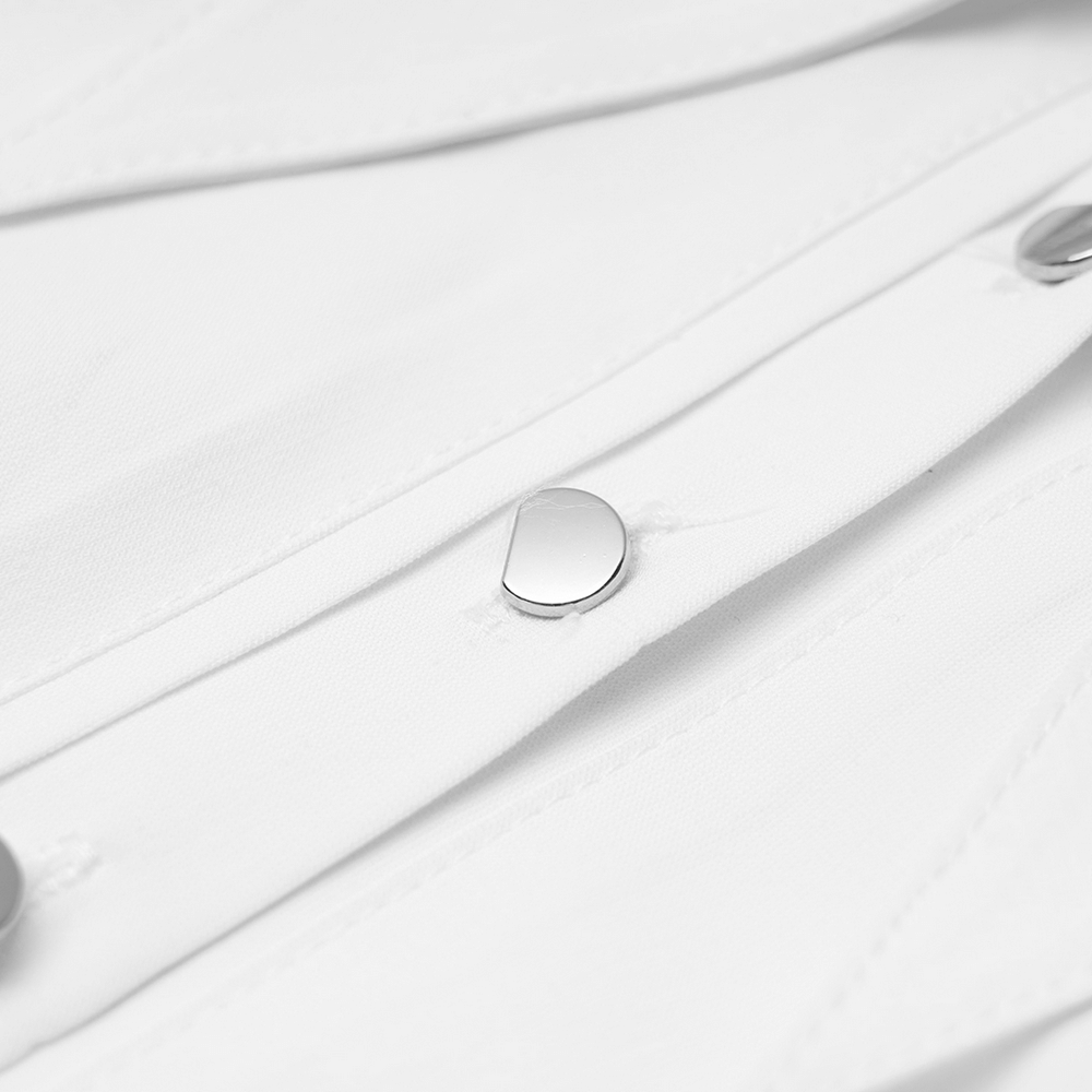 Punk Rave Gothic White Swallowtail Shirt Dress