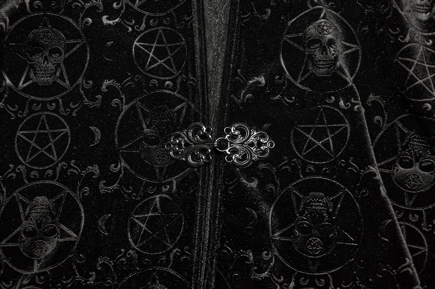 Punk Rave Occult Pentagram Cape / Women's Velvet Gothic Shawl