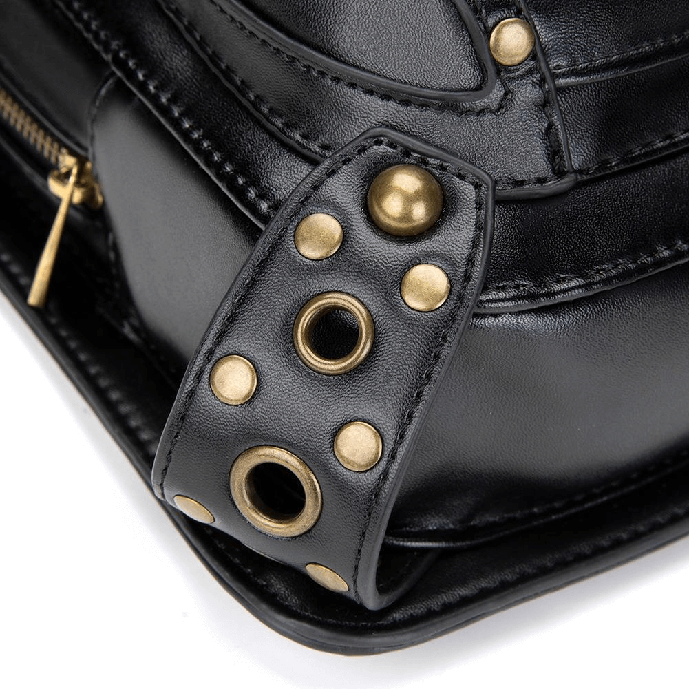 Punk Rivets Chain Shoulder Waist Bag / Women's Motorcycle Leg Bag