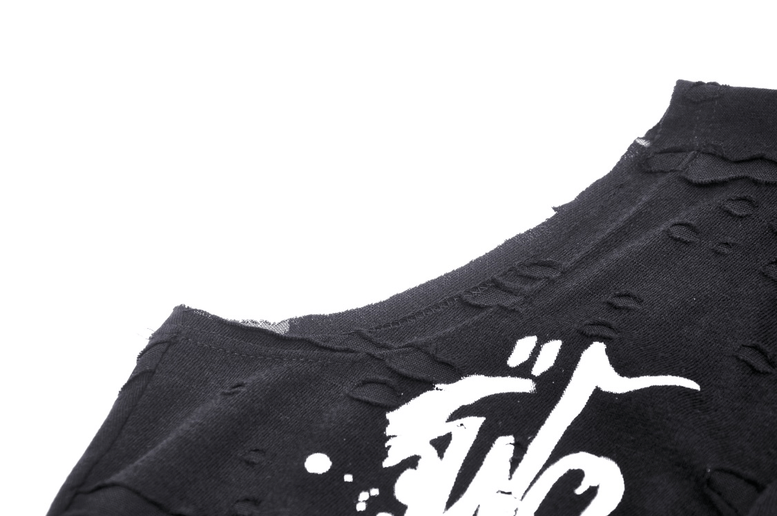 Punk Rock Black Lace-Up Cat Ear Crop Top - Unique Style