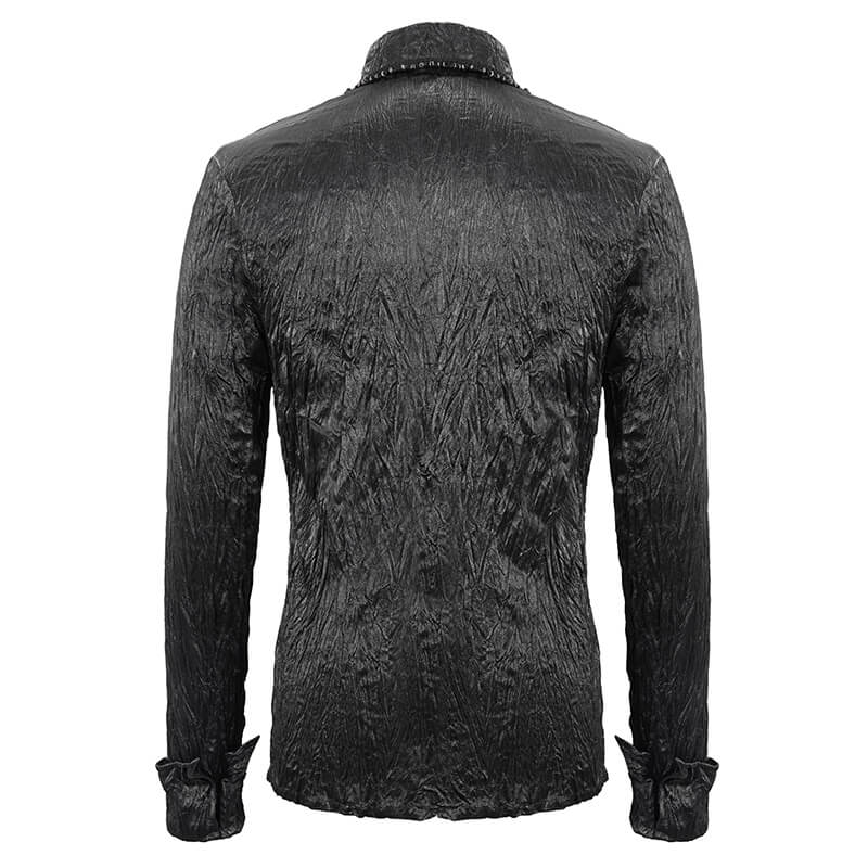 Punk Rock Style Male Black Long-sleeved Shirt / Alternative style Clothing for Men