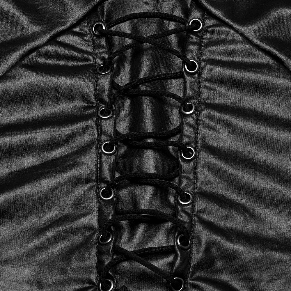 Punk Sexy Intersect Camisole with Mesh and Eyelet Detail